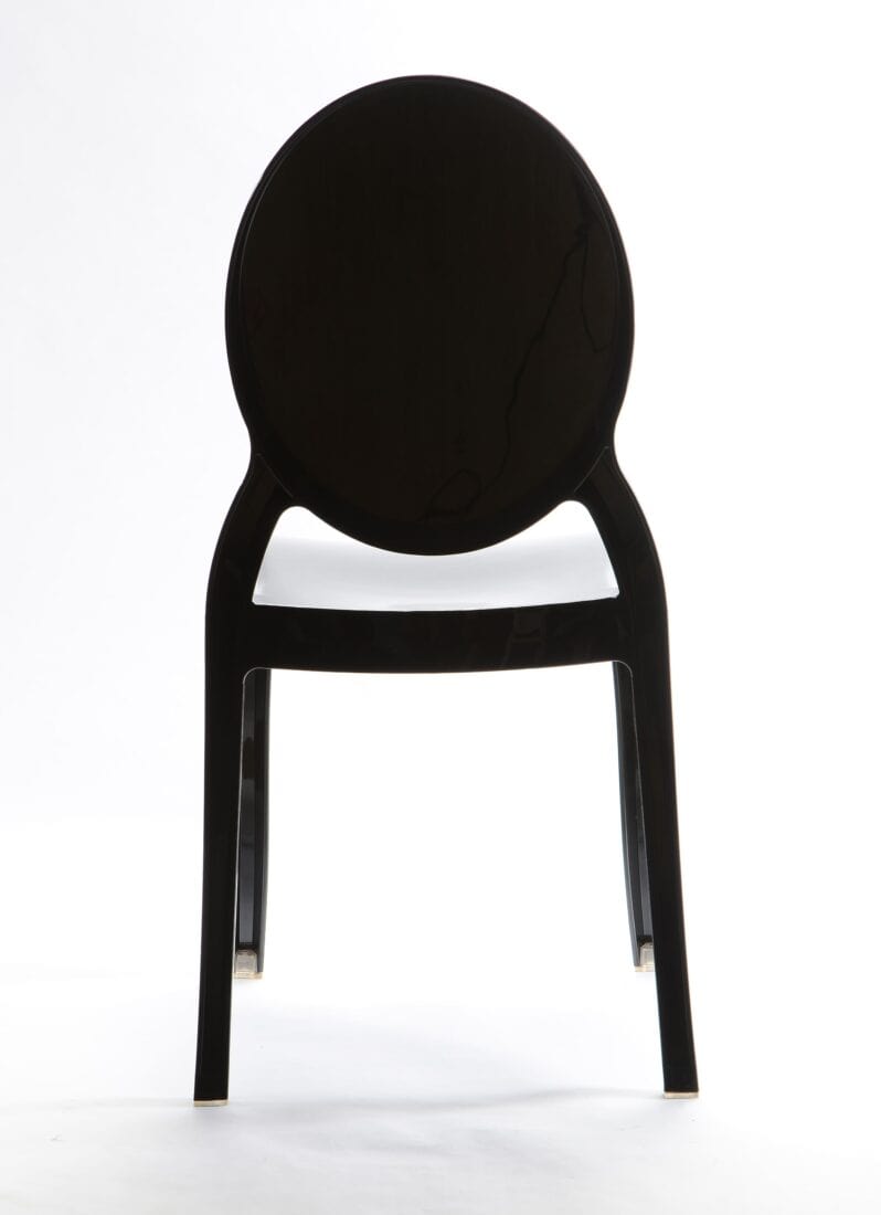 Chivari Black Resin Oval Back Sophia Ghost Chair CGSRB-ZG-T