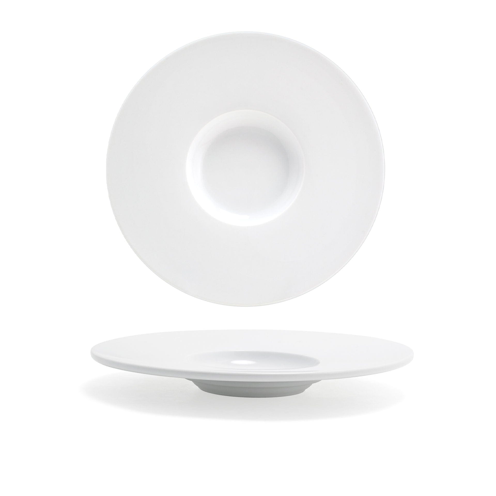 Front of the House FOH DSP035WHP22 Monaco 9.25" Superwhite Round Porcelain Plate - Case of 6 FOH-DSP035WHP22