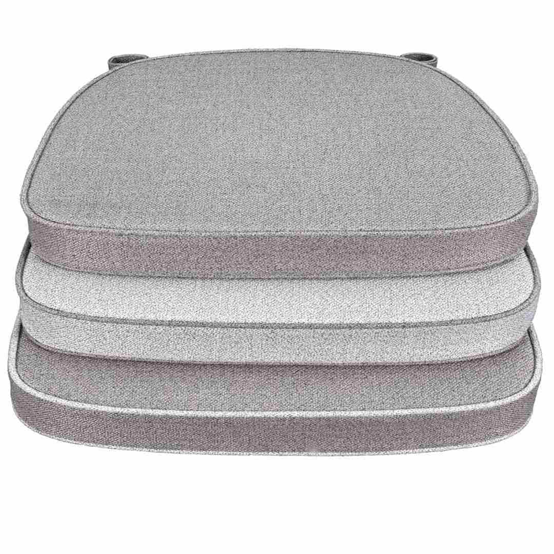 Chivari Gray with Gray Piping 2.5" Thick Chair Cushion - World's Best Cushions CUSHBST-GRGR-AX-T