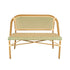 Toulouse Beige on Green French Bistro Set with 48x36" Table and 2 Benches FBK-BG-4836X2B