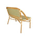 Toulouse Beige on Green French Bistro Set with 48x36" Table and 2 Benches FBK-BG-4836X2B