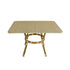Toulouse Beige on Green French Bistro Set with 48x36" Table and 2 Benches FBK-BG-4836X2B