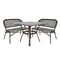 Toulouse Black on White French Bistro Set with 48x36" Table and 2 Benches FBK-BLA-4836X2B