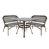 Toulouse Black on White French Bistro Set with 48x36" Table and 2 Benches FBK-BLA-4836X2B