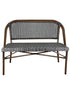Toulouse Black on White French Bistro Set with 48x36" Table and 2 Benches FBK-BLA-4836X2B
