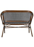 Toulouse Black on White French Bistro Set with 48x36" Table and 2 Benches FBK-BLA-4836X2B