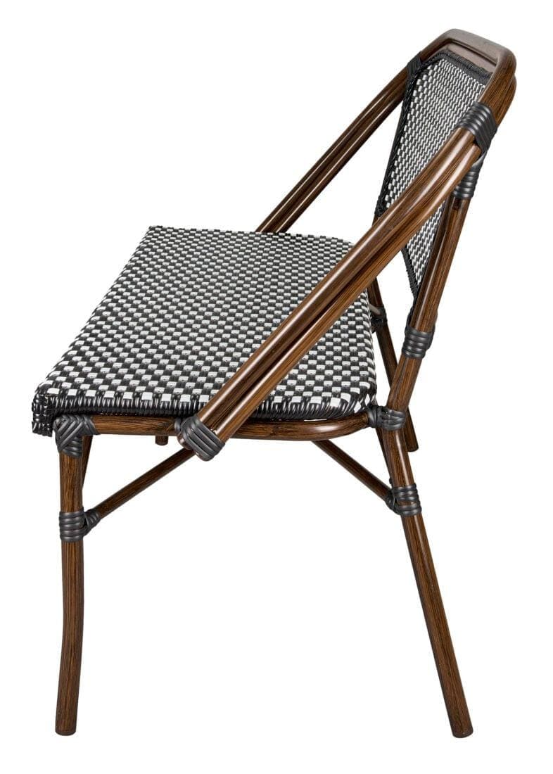 Toulouse Black on White French Bistro Set with 48x36" Table and 2 Benches FBK-BLA-4836X2B
