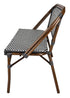 Toulouse Black on White French Bistro Set with 48x36" Table and 2 Benches FBK-BLA-4836X2B