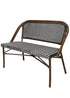 Toulouse Black on White French Bistro Set with 48x36" Table and 2 Benches FBK-BLA-4836X2B