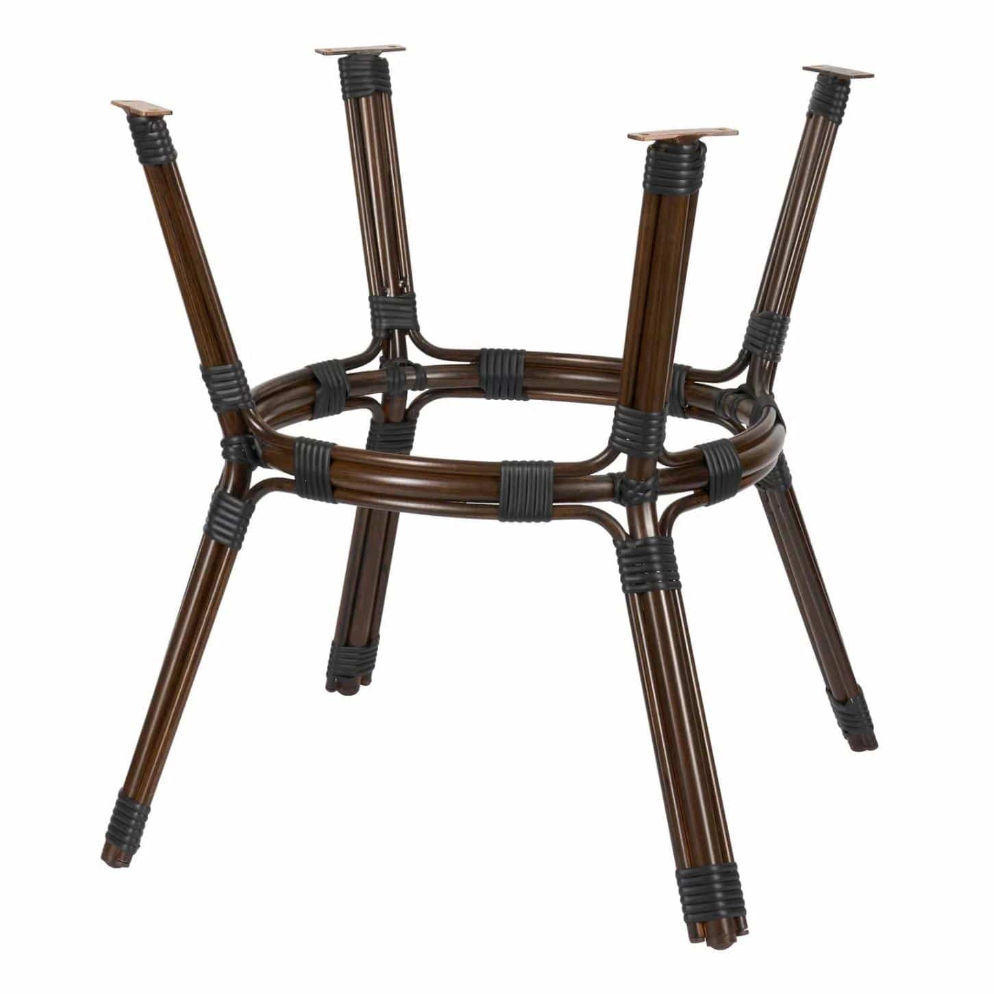 Toulouse Black on White French Bistro Set with 48x36" Table and 2 Benches FBK-BLA-4836X2B