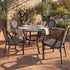 Toulouse Black and White French Bistro Set Includes 40" Table and 4 Chairs with Arms FBK-BLA-ABLA4-AX