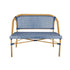 Toulouse Blue on White French Bistro Set with 48"x36" Table and 2 Benches FBK-BLU-4836X2B