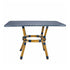 Toulouse Blue on White French Bistro Set with 48"x36" Table and 2 Benches FBK-BLU-4836X2B