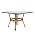 Toulouse Blue on White French Bistro Set with 48"x36" Table and 2 Benches FBK-BLU-4836X2B