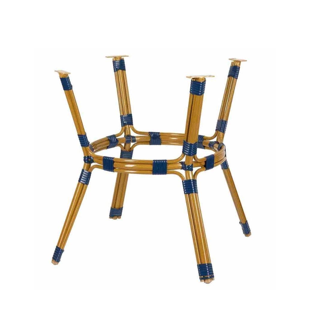 Toulouse Blue on White French Bistro Set with 48"x36" Table and 2 Benches FBK-BLU-4836X2B