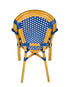 Toulouse Blue and White French Bistro Set Includes 40" Table and 4 Chairs with Arms FBK-BLU-ABLU4-AX