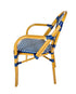 Toulouse Blue and White French Bistro Set Includes 40" Table and 4 Chairs with Arms FBK-BLU-ABLU4-AX