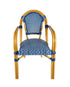 Toulouse Blue and White French Bistro Set Includes 40" Table and 4 Chairs with Arms FBK-BLU-ABLU4-AX