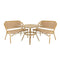 Toulouse Beige on Maroon French Bistro Set with 48"x36" Table and 2 Benches FBK-BM-4836X2B