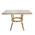 Toulouse Beige on Maroon French Bistro Set with 48"x36" Table and 2 Benches FBK-BM-4836X2B