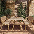 Toulouse Beige on Maroon French Bistro Set with 48"x36" Table and 2 Benches FBK-BM-4836X2B