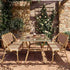 Toulouse Beige on Maroon French Bistro Set with 48"x36" Table and 2 Benches FBK-BM-4836X2B