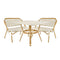 Toulouse White on Beige French Bistro Set with 48"x36" Table and 2 Benches FBK-WB-4836X2B