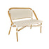Toulouse White on Beige French Bistro Set with 48"x36" Table and 2 Benches FBK-WB-4836X2B