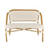 Toulouse White on Beige French Bistro Set with 48"x36" Table and 2 Benches FBK-WB-4836X2B