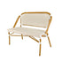 Toulouse White on Beige French Bistro Set with 48"x36" Table and 2 Benches FBK-WB-4836X2B
