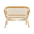 Toulouse White on Beige French Bistro Set with 48"x36" Table and 2 Benches FBK-WB-4836X2B