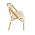 Toulouse White on Beige French Bistro Set with 48"x36" Table and 2 Benches FBK-WB-4836X2B