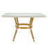 Toulouse White on Beige French Bistro Set with 48"x36" Table and 2 Benches FBK-WB-4836X2B