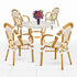 Toulouse White and Beige French Bistro Set Includes 40" Table and 4 Chairs with Arms FBK-WB-AWB4-AX
