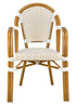 Toulouse White and Beige French Bistro Set Includes 40" Table and 4 Chairs with Arms FBK-WB-AWB4-AX