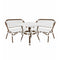 Toulouse White on White French Bistro Set with 48"x36" Table and 2 Benches FBK-WWD-4836X2B