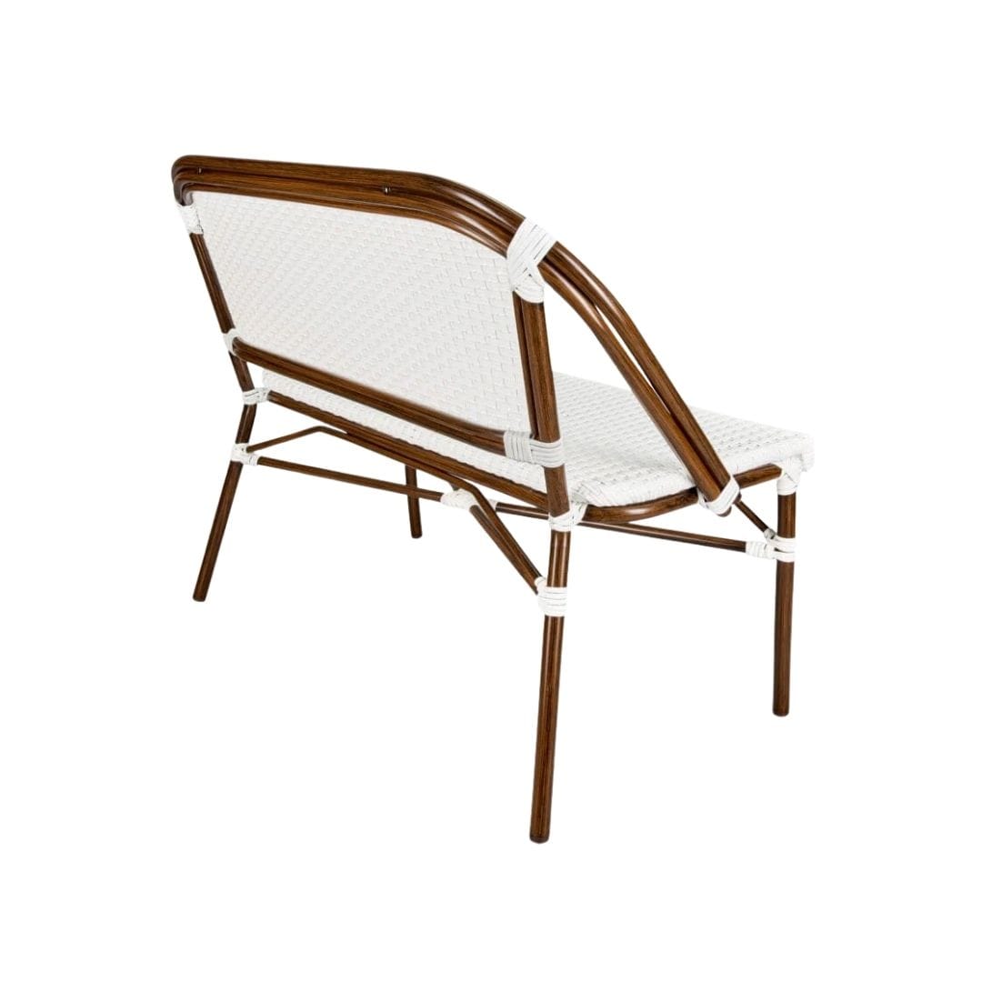 Toulouse White on White French Bistro Set with 48"x36" Table and 2 Benches FBK-WWD-4836X2B