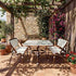 Toulouse White on White French Bistro Set with 48"x36" Table and 2 Benches FBK-WWD-4836X2B