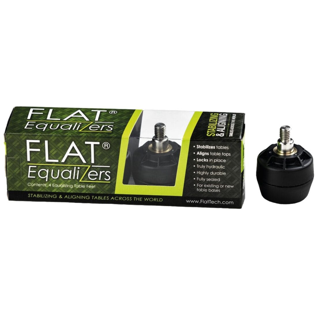 FlatTech FLAT Tech Equalizers M10 Stabilise Existing Wobbly Tables, 4 Pack CHI-FRB1000A01-FE-FT
