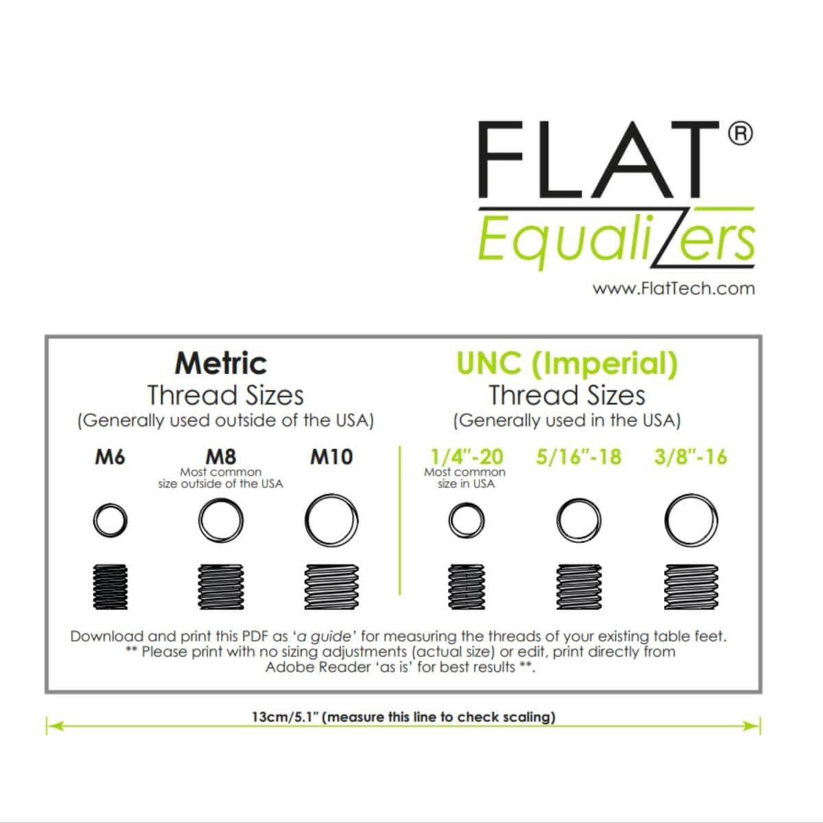 FlatTech FLAT Tech Equalizers 3/8" Stabilise Existing Wobbly Tables, 4 Pack CHI-FRB1005A01-FE-FT