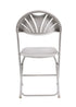 Chivari White Fan Back Folding Chair (Steel-Poly Chair) CFPW-FAN-CX-T