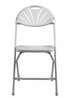 Chivari White Fan Back Folding Chair (Steel-Poly Chair) CFPW-FAN-CX-T