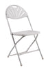 Chivari White Fan Back Folding Chair (Steel-Poly Chair) CFPW-FAN-CX-T