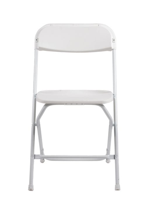 Chivari White Plastic Folding Poly Chair (C Series), 100 Pack CFPW-CX-T-100