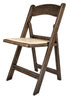 Chivari Fruitwood Resin WoodGrain™ Folding Chair with Tan Cushion CFRFB-I-AX-T