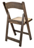 Chivari Fruitwood Resin WoodGrain™ Folding Chair with Tan Cushion CFRFB-I-AX-T