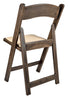 Chivari Fruitwood Resin WoodGrain™ Folding Chair with Tan Cushion CFRFB-I-AX-T