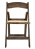 Chivari Fruitwood Resin WoodGrain™ Folding Chair with Tan Cushion CFRFB-I-AX-T