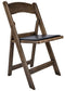 Chivari Fruitwood Resin WoodGrain™ Folding Chair with Black Cushion CFRFB-B-AX-T