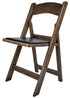 Chivari Fruitwood Resin WoodGrain™ Folding Chair with Black Cushion CFRFB-B-AX-T